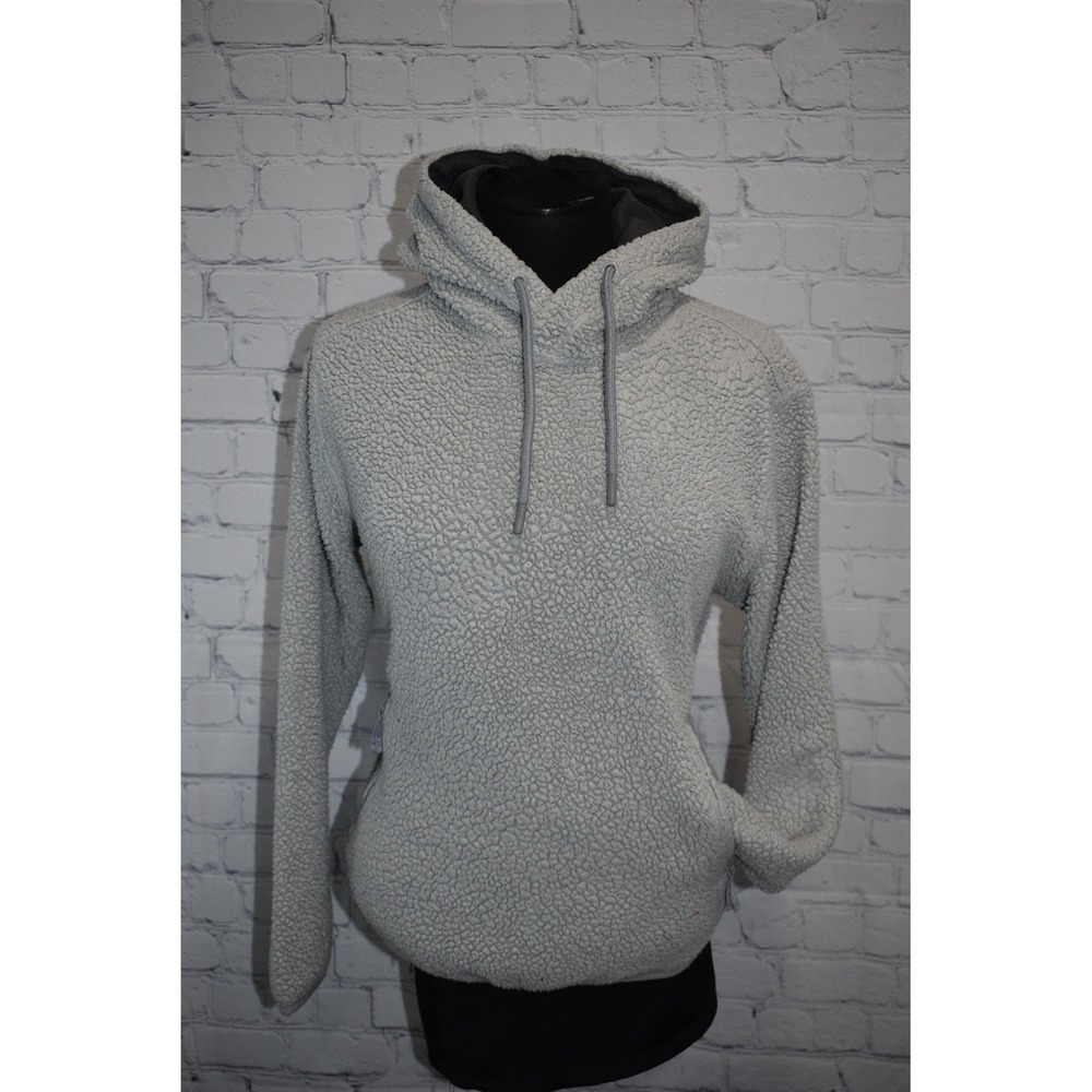 Chubbies Hoodie Women Small Grey Sherpa Fleece Pullover Drawstring Cozy Teddy